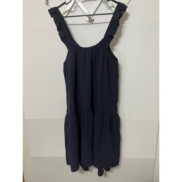 Boden Woman's Navy Blue Tank Dress Knee High US 16/18R UK 20R Baumwolle Cotton - Picture 5 of 10